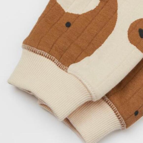 H&M Light Beige Bears 2 Piece Quilted Set Size 12 Months Teddy Bear - Picture 9 of 9